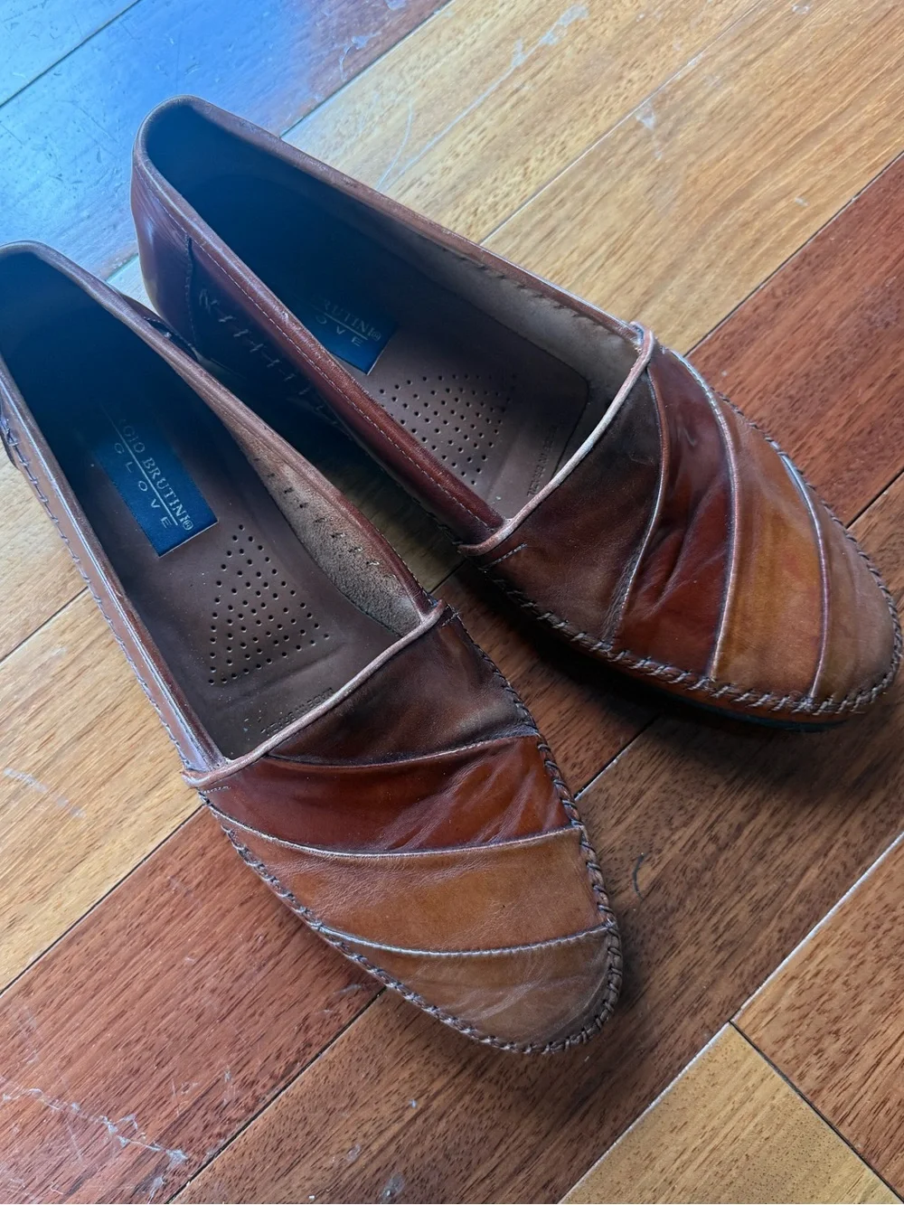 Men’s Vintage Georgio Brutini Brown Leather Slip-On Loafers